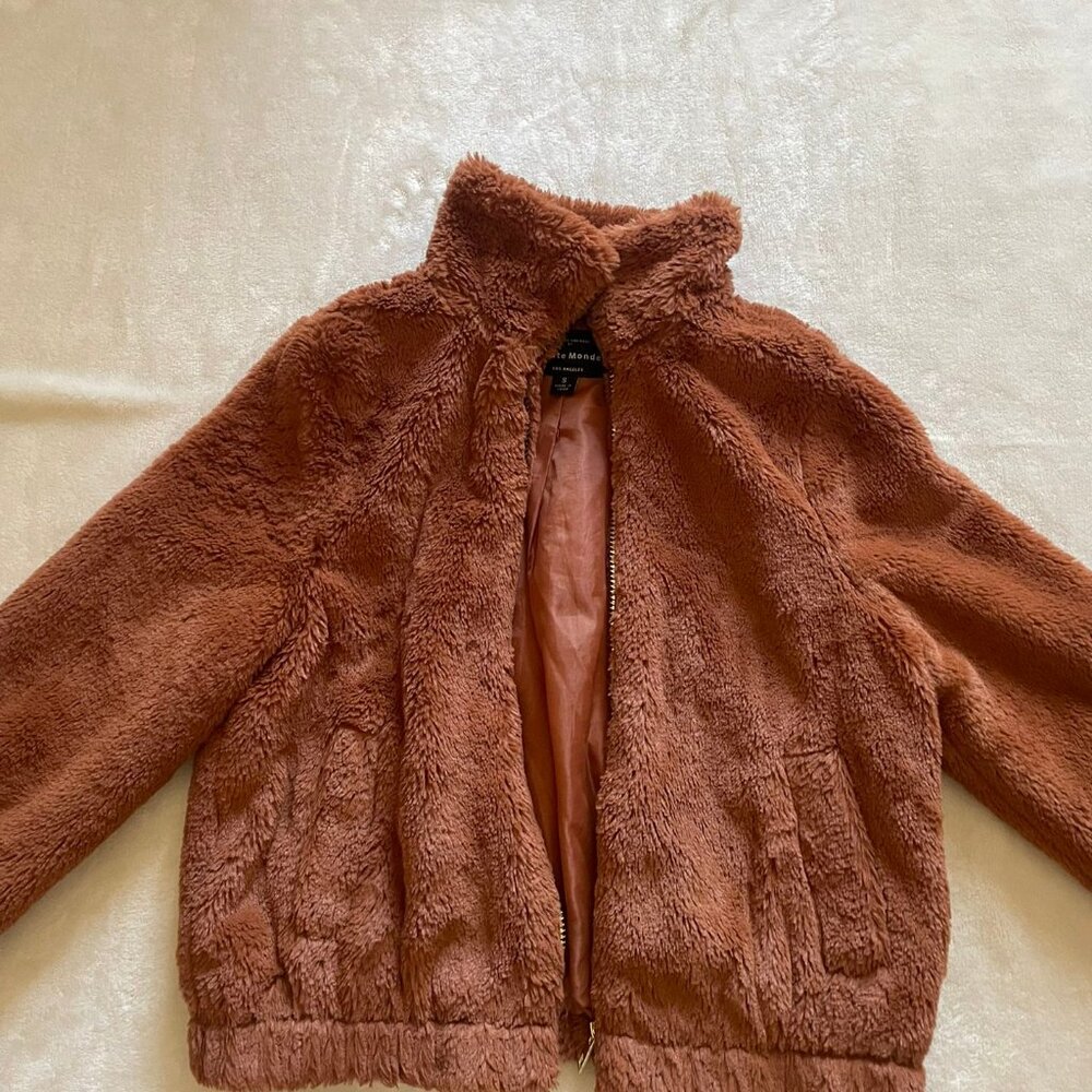 Orange Teddy Fuzzy Jacket